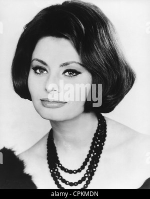 Eine schwarz / weiss Portrait der Filmstar Sophia Loren in Los Angeles im Jahr 1956 abgebildet Stockfoto