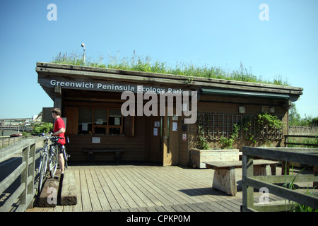 Die Greenwich Halbinsel Ökologie Park ist entlang der Themse gelegen. Stockfoto