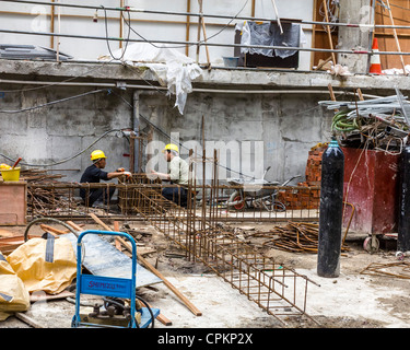 Bauarbeiten in der Luxus-shopping-Bezirk auf der Orchard Road Singapur Stockfoto