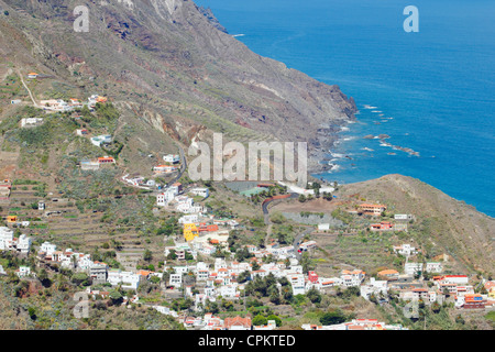Taganana Dorf an der Küste im Großraum Anaga Gebirge von Teneriffa, Kanarische Inseln, Spanien Stockfoto