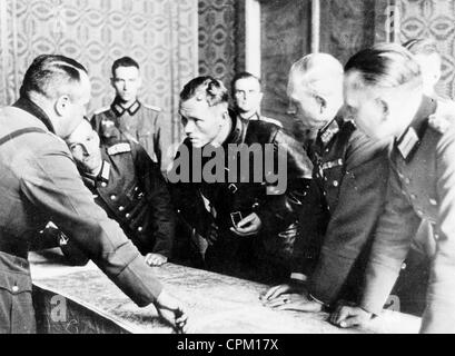 Heinz Guderian und einem russischen Offizier in Brest-Litowsk, 1939 Stockfoto