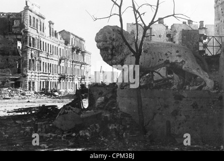 Ruinen in der Mitte von Stalingrad, 1942 Stockfoto