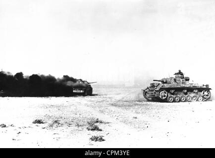 Deutsche Panzer III in Libyen, 1941 Stockfoto