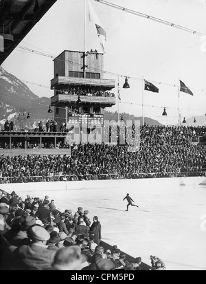 Eiskunstlauf bei den Olympischen Winter-Gamees in Garmisch-Partenkirchen 1936 Stockfoto