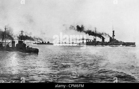 Deutsche Kriegsschiffe vor der Schlacht auf der Doggerbank, 1915 Stockfoto