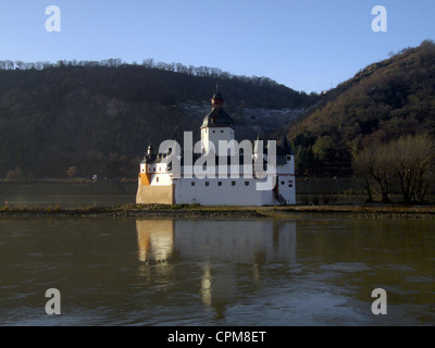 Pfalzgrafenstein Schloss, eine Maut auf Falkenau (oder Pfalz) Insel, Rhein bei Kaub, Deutschland Stockfoto