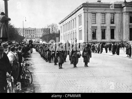 Deutsche Soldaten in Oslo, 1940 Stockfoto