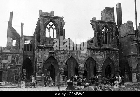 Zerstörte Rathaus von Münster Stockfoto