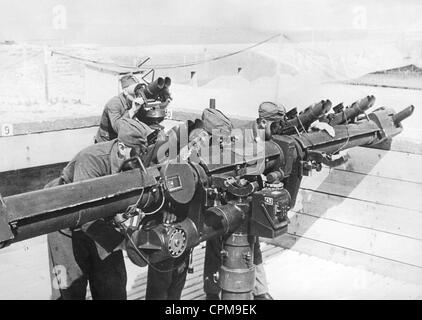 Deutsche Flak am Atlantikwall, 1943 Stockfoto