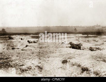 Deutsche Soldaten während der defensive Schlacht in der Champagne, 1917 Stockfoto