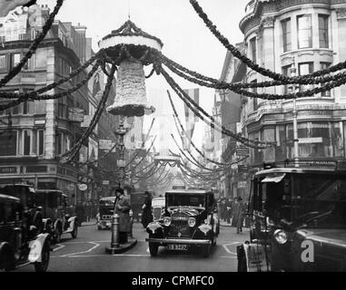 Geschmückten Straßen in London, 1934 Stockfoto