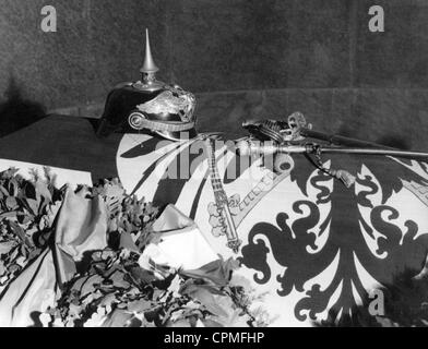 Hindenburgs Sarg im Tannenberg-Denkmal, 1934 Stockfoto