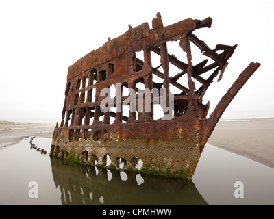 Peter Iredale Schiffbruch. Stockfoto