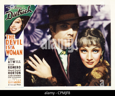 Der Teufel ist eine Frau Jahr : 1935 USA Regie : Josef von Sternberg Marlène Dietrich Lobbycard Stockfoto