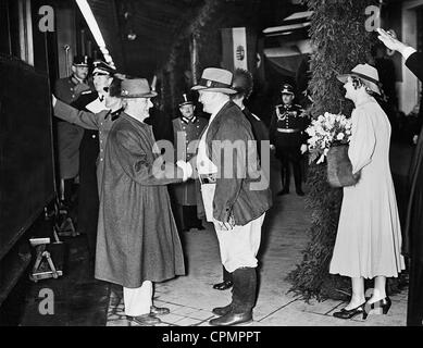 Hermann Göring und Emmy Göring mit Miklos Horthy, 1938 Stockfoto