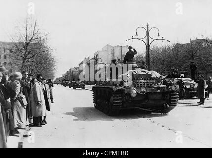 Parade der deutschen Truppen in Belgrad, 1941 Stockfoto