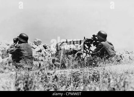 Schweres Maschinengewehr auf Kreta 1941 Stockfoto