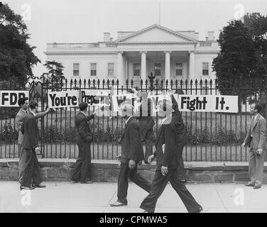 Anti-Kriegs-Demonstration vor dem weißen Haus in Washington, 1938 Stockfoto