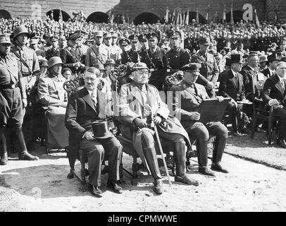 Adolf Hitler, Paul von Hindenburg, Hermann Goering während der Feier Tannenberg, 1933 Stockfoto