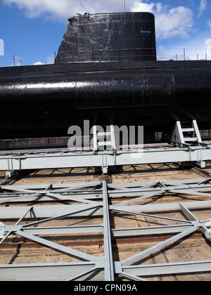 Französische u-Boot-La Flore, u-Boot-Basis von Kerman, Hafen von Lorient, Morbihan, Bretagne, Bretagne, Frankreich Stockfoto