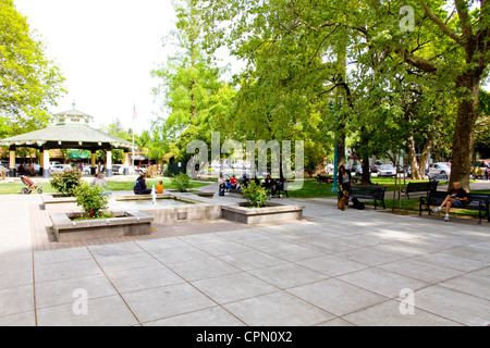 Plaza, Healdsburg (11.254 Einwohner), Sonoma Wein Land, Stadt, CA, USA Stockfoto