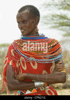 Samburu Frau-Häuptlings Frau Stockfoto