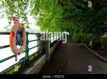 Eine Gasse im Frühjahr entlang der Themse in Fulham, London Stockfoto