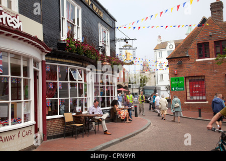 Bar und Cafe an der Market Street in Brighton - UK Stockfoto