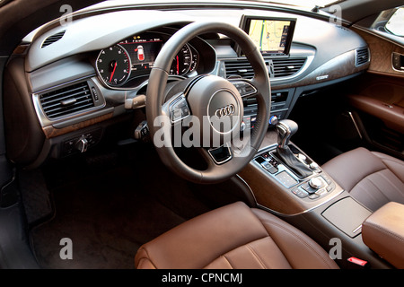 Audi A7-Front des Innenraum Stockfoto