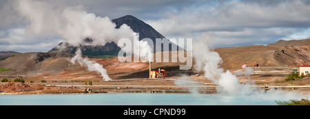 Geothermische Kraftwerk, Island Stockfoto