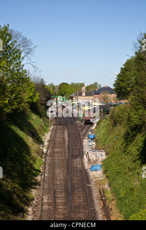 Alresford Station auf der Mitte Hants Eisenbahn auch bekannt als die Brunnenkresse Linie, Hampshire, England, Vereinigtes Königreich. Stockfoto