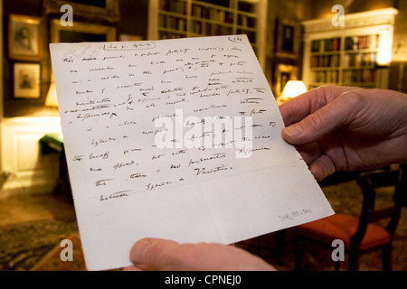 Eine Seite der handschriftliche Originalmanuskript von Charles Darwins "On the Origin of Species". Stockfoto