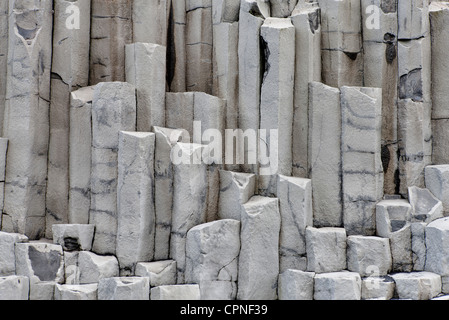 Nahaufnahme von Basalt Spalte, Island Stockfoto