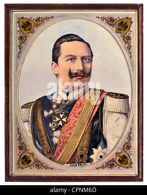 Wilhelm II., 27.1.1859 - 4.6.1941, deutscher Kaiser 15.6.1888-9.11.1918, Porträt, junger Kaiser, Bürobild, Deutschland, ca. Stockfoto