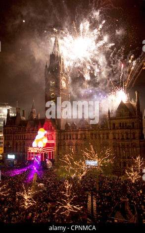 Manchester Town Hall Albert Square Manchester Stadtzentrum Stockfoto