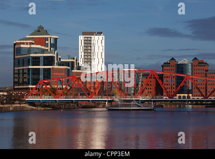 Detroit-Brücke über die Erie und Huron Waschbecken in Salford Quays Stockfoto