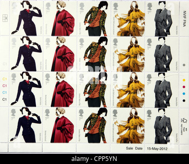 Mode-Briefmarken produziert von Royal Mail, 2012, UK Stockfoto