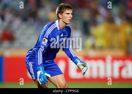 Deutschland Torwart Ron-Robert Zieler in Aktion während einer FIFA U-20 WM-Viertelfinalspiel gegen Brasilien. Stockfoto