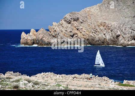 Coastal Aussicht vom Torre de Fornells, Fornells, Menorca, Balearen, Spanien Stockfoto