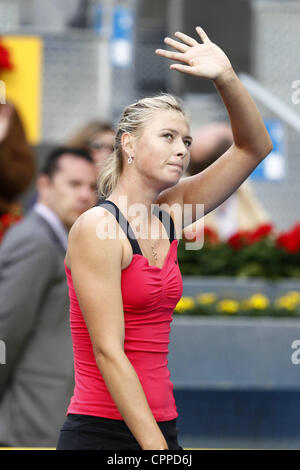 Maria Sharapova (RUS), 6. Mai 2012 - Tennis: Maria Sharapova Russland feiert nach dem Gewinn der Frauen erstes Vorrundenspiel der Mutua Madrid Open Tennis-Turnier in La Caja Magica in Madrid, Spanien, 6. Mai 2012 Einzel. (Foto: AFLO) [3604] Stockfoto