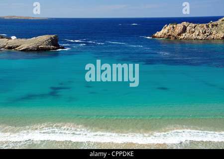 Strandpromenade Strand Lookout, Arenal d ' en Castell, Menorca, Balearen, Spanien Stockfoto