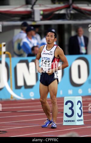 Dai Tamesue (JPN), 7. August 2005 - Leichtathletik-Foto - Datei: 10. IAAF World Championships Männer 400 m Hürden-Halbfinale im Olympiastadion Helsinki, Helsinki, Finnland. (Foto von Jun Tsukida/AFLO SPORT) Stockfoto