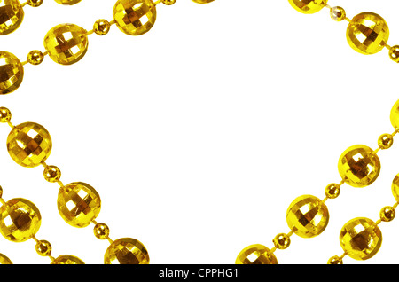 Hintergrund von einem brillanten festlichen Perlen von goldener Farbe gemacht Stockfoto