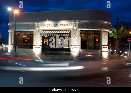 Nahost Israel Jaffa (Baeume) Restaurants - The Haj Kahil nachts - eine arabische restaurant Stockfoto