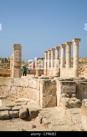 Teil der Villa des Theseus im archäologischen Park von Paphos, Zypern. Stockfoto