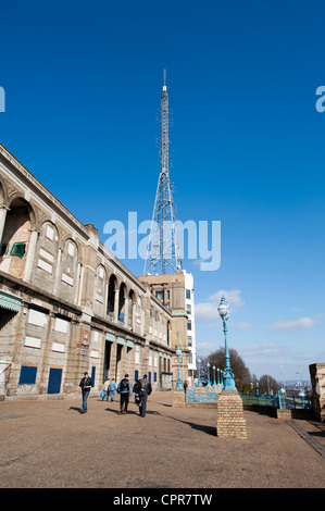 BBC Mast alte HQ Alexandra Palace der Sendemast im Alexandra Palace Stockfoto