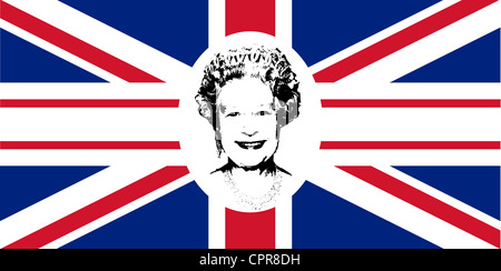 Diamond Jubilee Union Jack Flagge, Königin Elizabeth II. mit 60 Jahren auf dem Thron zu feiern. Stockfoto