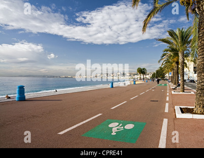 Radweg in Nizza Stockfoto