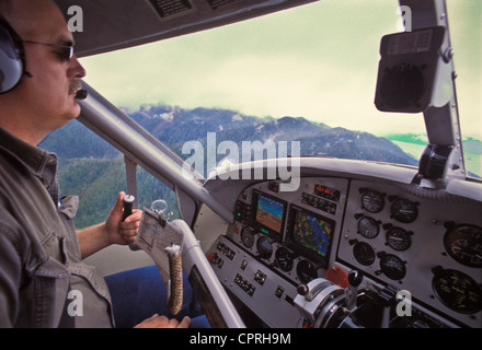 Alaskan Luftaufnahmen von Buschpilot Flugzeug. Stockfoto