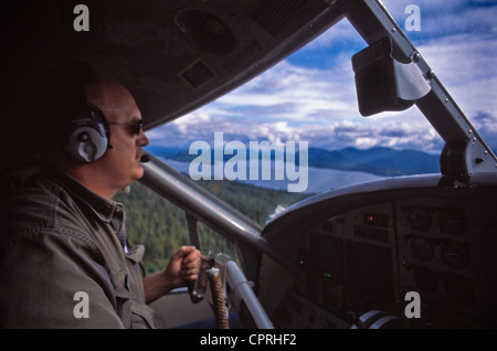 Alaskan Luftaufnahmen von Buschpilot Flugzeug. Stockfoto